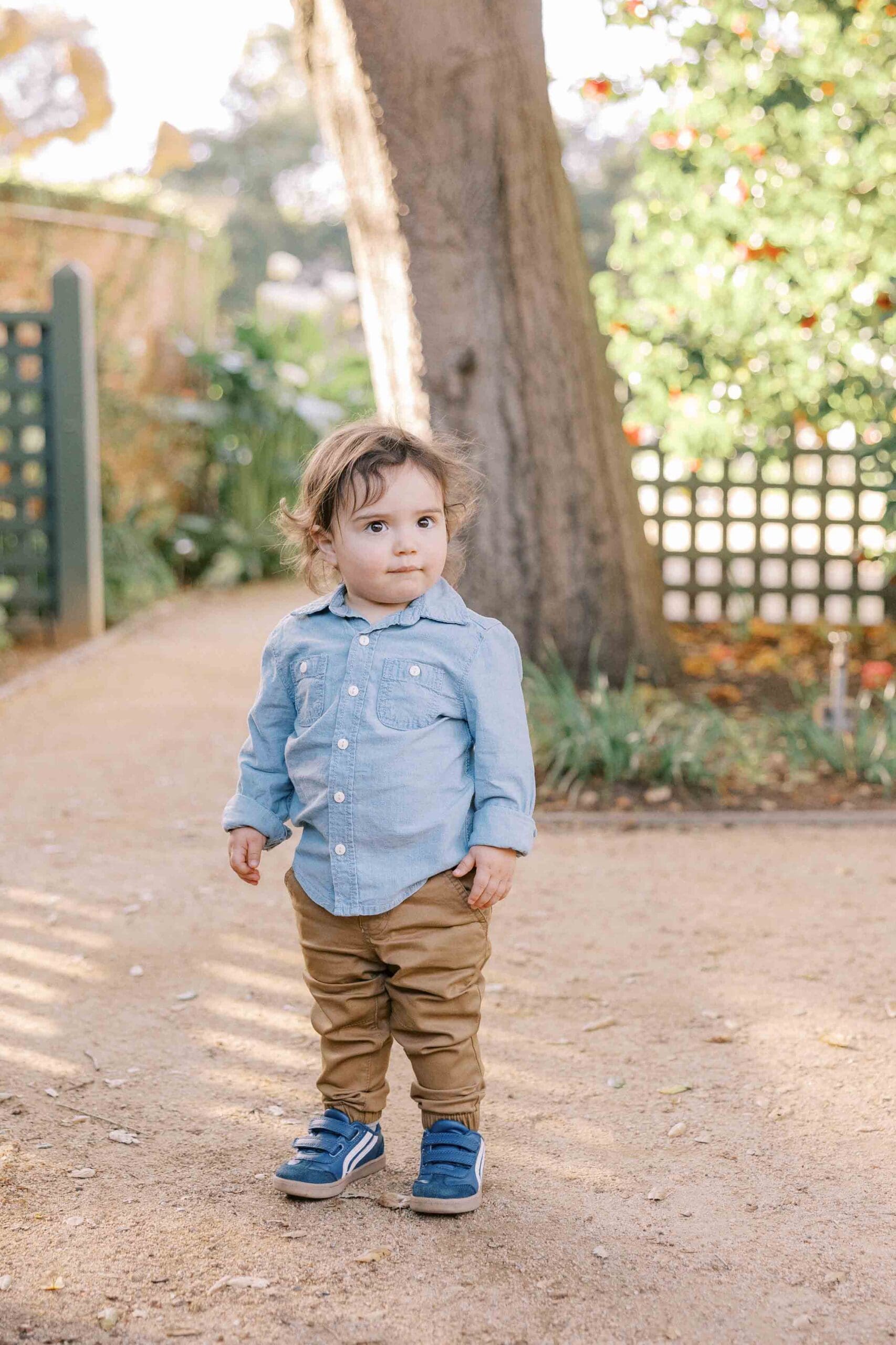 Toddler boy making cute face