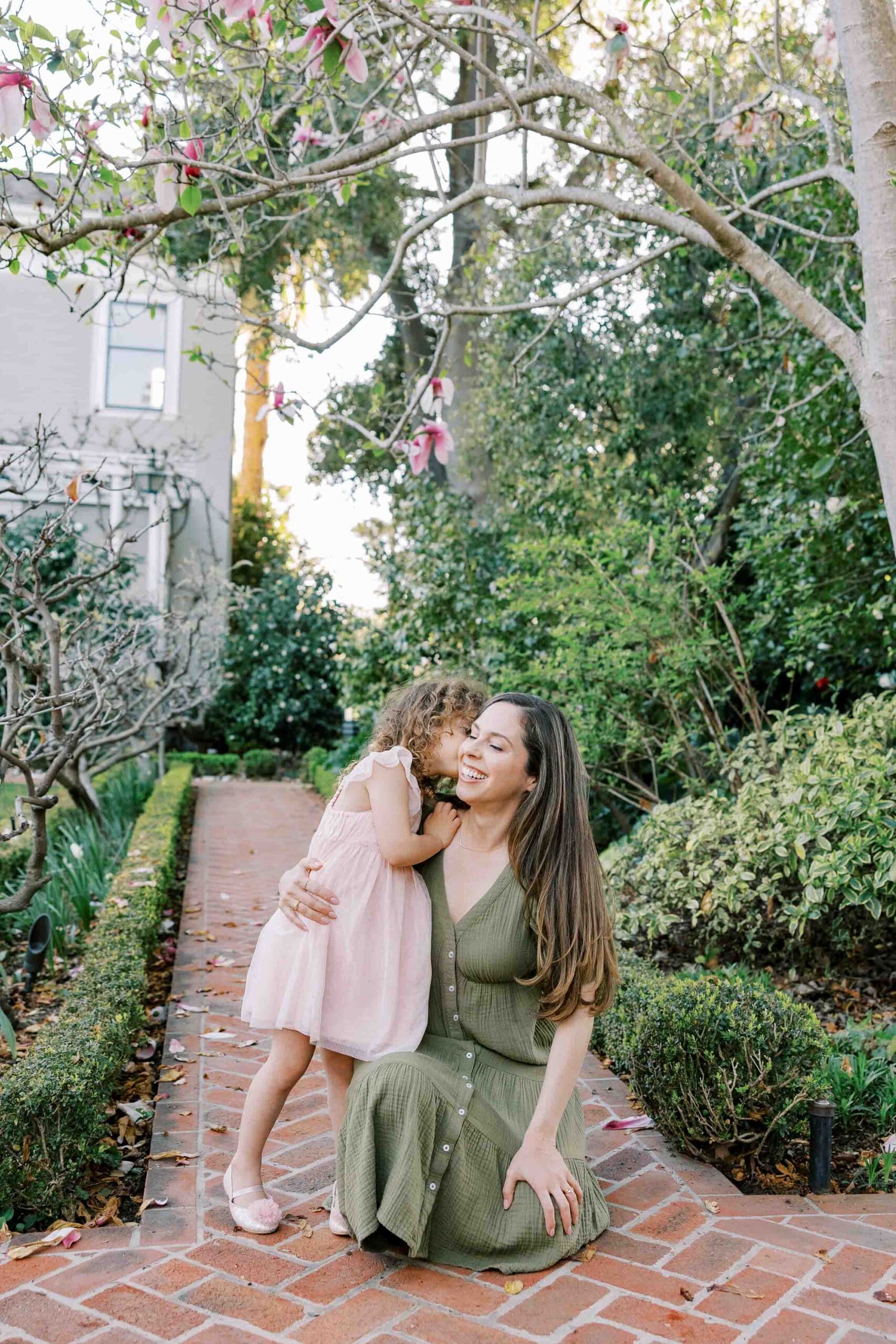 Mom and daughter at Gamble Gardens in Palo Alto
