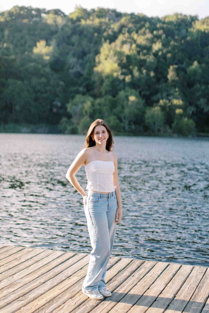 PALY Senior smiling at Foothills Preserve in Palo Alto