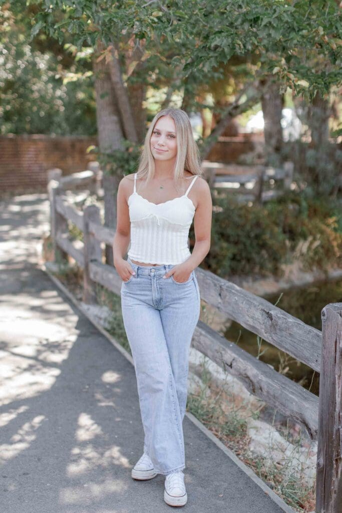 PALY Senior smiling at Sharon Park in Menlo Park, CA