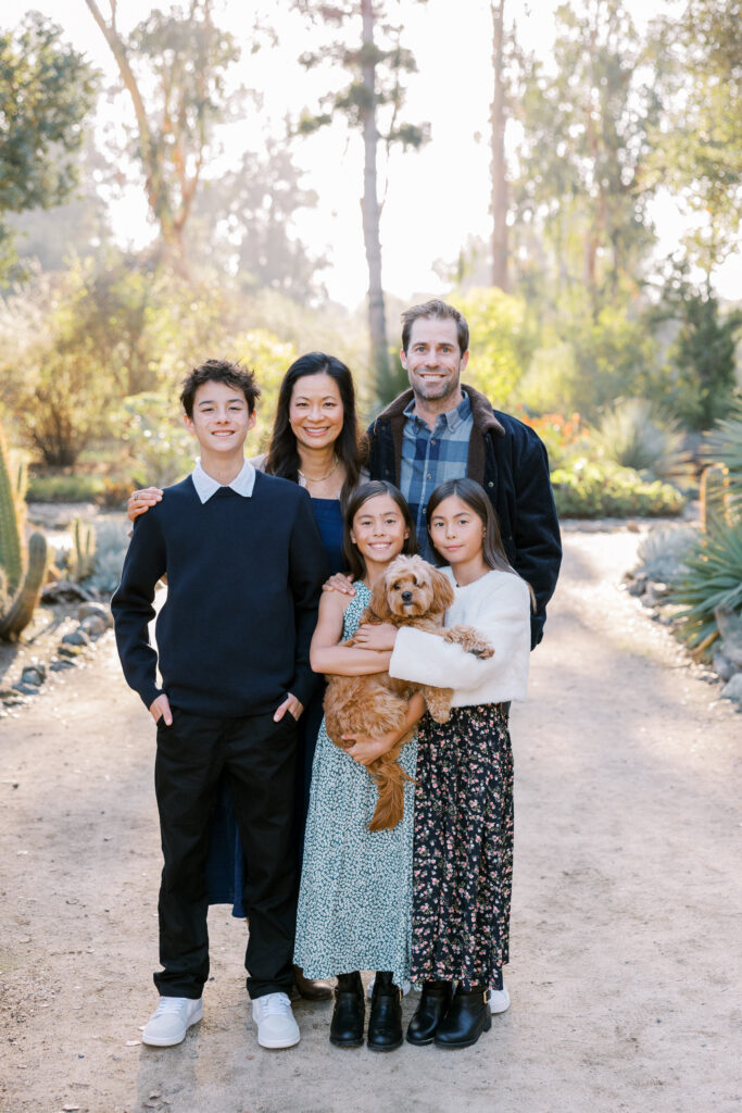 Family of 5 in the Arizona Cactus Garden at their Bay Area Mini Sessions