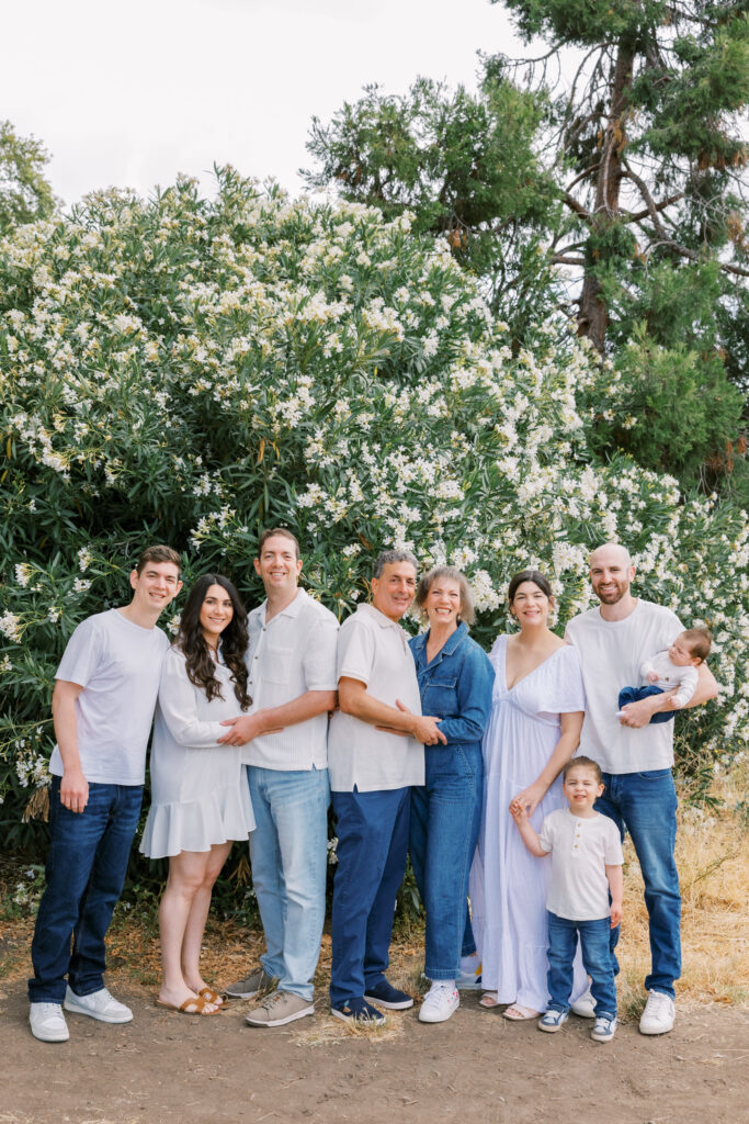 Extended family portrait at Cuesta Park in Mountain View, CA